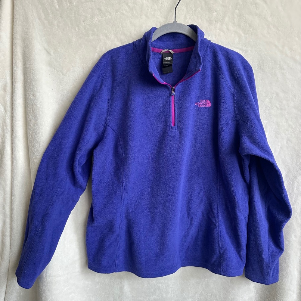 The North Face Purple Fleece Quarter Zip Pullover Sweatshirt Size XL